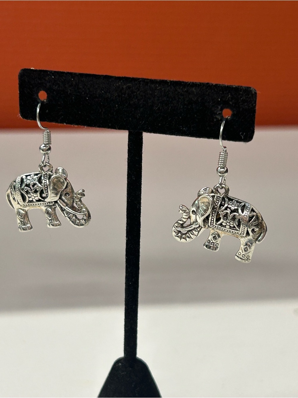 Silver Plated Elephant Earrings Boho